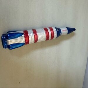 Vintage glass USA rocket space shuttle christmas ornament